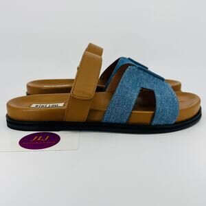 Bibi Lou Women's Mandy 525 Cutout Slide Sandals Sky Blue/ Tan Size 40/ 9.5-10 US